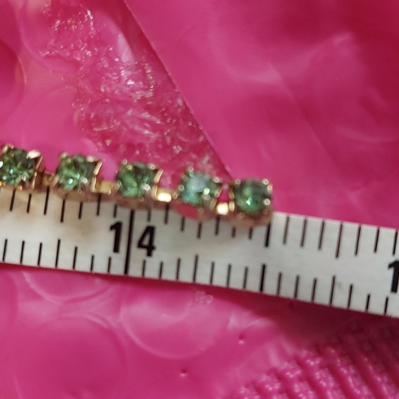 Vintage green rhinestone choker - Picture 5 of 8